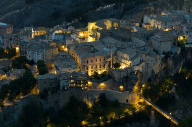Cuenca 'da akşam karanlığı, Castilla la la Mancha, İspanya