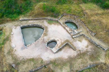 Poza de la Sal 'deki tuz madeni, Burgos, Castilla y Leon, İspanya
