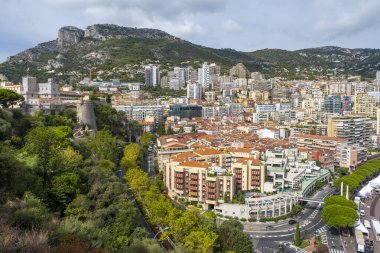 Monte carlo şehir panoraması. Lüks Yatlar ve Monako harbor, cote d'azur daireler