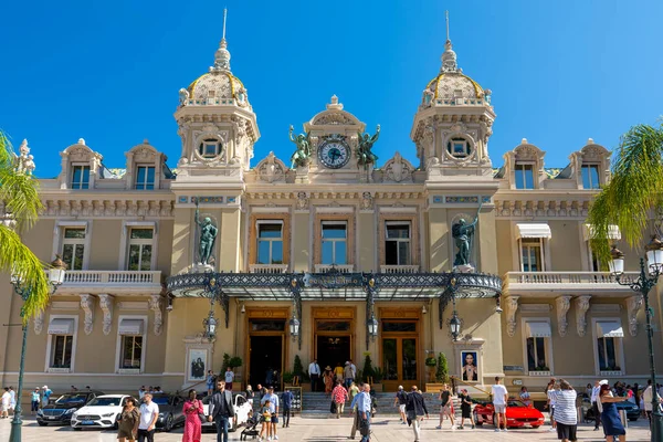 Principauté Monaco Septembre 2022 Touristes Locaux Devant Entrée Principale Casino — Photo