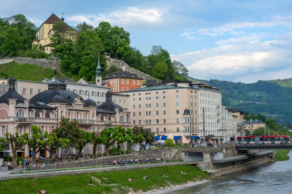 Salzburg Avusturya Büyük Besteci Wolfgang Amadeus Mozart Doğduğu Şehrin Güzel — Stok fotoğraf