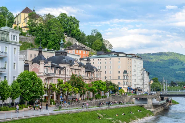 Salzburg Avusturya Büyük Besteci Wolfgang Amadeus Mozart Doğduğu Şehrin Güzel — Stok fotoğraf