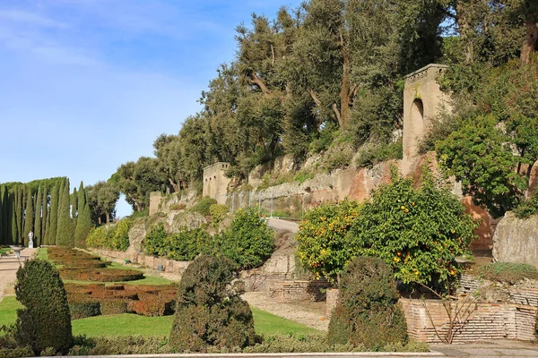 Castelgandolfo Roma Italia Enero 2023 Magníficos Jardines Pontificios Castelgandolfo Lago —  Fotos de Stock