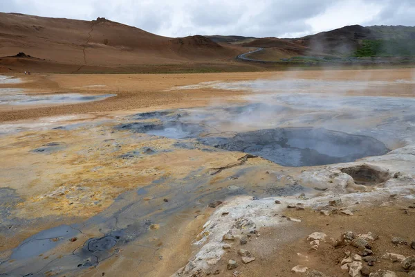 Zlanda Geysir Bölgesinde Jeotermal Aktif Alanlar Altın Halka Olarak Bilinen — Stok fotoğraf
