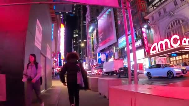 Walking Time Square Nyc — Stok video