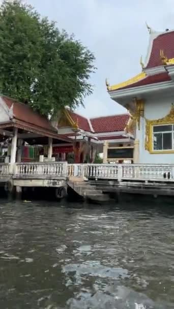 Riding Motor Boat Tour Chao Phraya River Bangkok Thailand — Vídeo de Stock