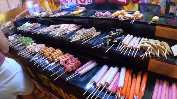 Street Food Vendor Bangkok Thailand Making Food — Αρχείο Βίντεο