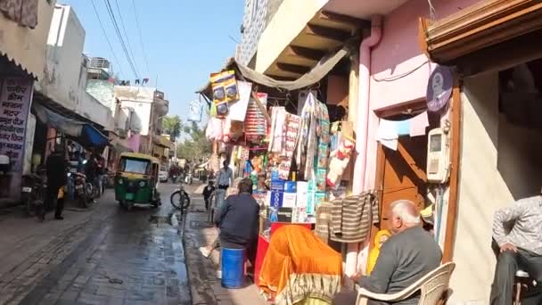 Living Poverty Agra India Walking Streets Poor Living Area — 图库视频影像