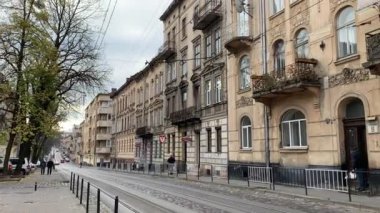 Downtown Lviv, Ukraine tourist center. Beautiful architecture. 