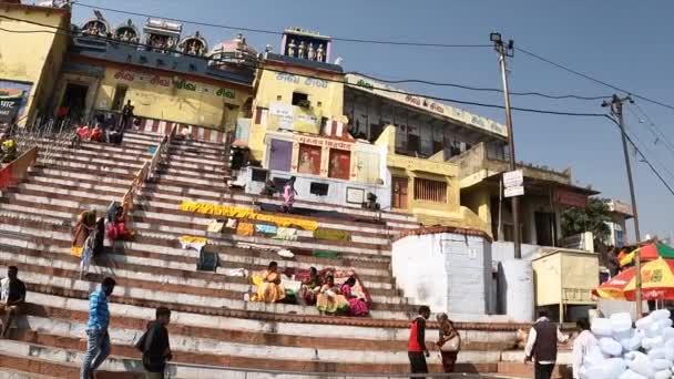 Walking Ganges River Varanasi India — Vídeo de Stock