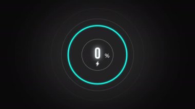 Yüzde 20. Ekran yüzdesi şarj ediliyor, cep telefonu ekranı görüntüsü% 20 şarj ediliyor