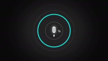 Yüzde 50. Ekran yüzdesi şarj ediliyor, cep telefonu ekranı görüntüsü% 50 şarj ediliyor