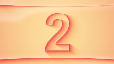 1 'den 24' e kadar ilerlemiş sayım. Parıldayan ışıklar ve turuncu tonlarda dinamik gölgeli, minimalist kabartmalı sayı. 4k