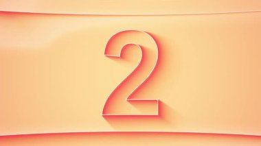 1 'den 25' e kadar ilerlemiş sayım. Parıldayan ışıklar ve turuncu tonlarda dinamik gölgeli, minimalist kabartmalı sayı. 4k