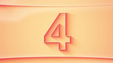 1 'den 50' ye kadar ilerlemiş sayım. Parıldayan ışıklar ve turuncu tonlarda dinamik gölgeli, minimalist kabartmalı sayı. 4k