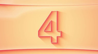 1 'den 51' e kadar sayım devam ediyor. Parıldayan ışıklar ve turuncu tonlarda dinamik gölgeli, minimalist kabartmalı sayı. 4k