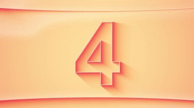 1 'den 56' ya kadar sayım devam ediyor. Parıldayan ışıklar ve turuncu tonlarda dinamik gölgeli, minimalist kabartmalı sayı. 4k