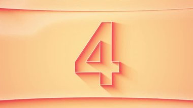 1 'den 58' e kadar sayım devam ediyor. Parıldayan ışıklar ve turuncu tonlarda dinamik gölgeli, minimalist kabartmalı sayı. 4k