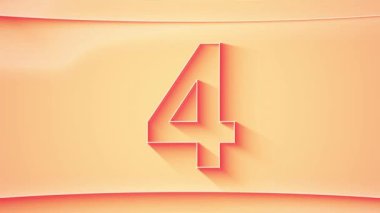 1 'den 60' a kadar sayım devam ediyor. Parıldayan ışıklar ve turuncu tonlarda dinamik gölgeli, minimalist kabartmalı sayı. 4k