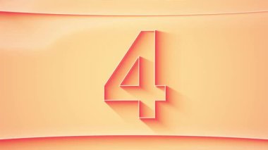 1 'den 63' e kadar sayım devam ediyor. Parıldayan ışıklar ve turuncu tonlarda dinamik gölgeli, minimalist kabartmalı sayı. 4k