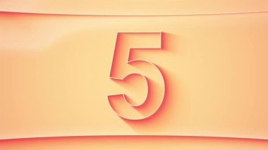 1 'den 67' ye kadar sayım devam ediyor. Parıldayan ışıklar ve turuncu tonlarda dinamik gölgeli, minimalist kabartmalı sayı. 4k