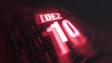 10 Dezembro 3d hareketli grafikte. Çekimler için parlak fütüristik ve teknolojik ışık saçan kızılötesi takvim, kurşun ve benzeri anılar. 4k döngüsü