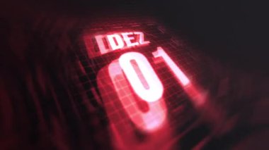 1 Dezembro 3 boyutlu hareket grafiği. Çekimler için parlak fütüristik ve teknolojik ışık saçan kızılötesi takvim, kurşun ve benzeri anılar. 4k döngüsü