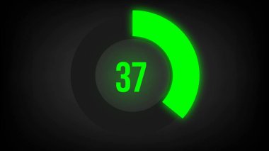 Sayım 37. Parlak neon ışıklı dairesel ilerleme çubuğu.