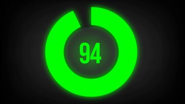 Sayım 94. Parlak neon ışıklı dairesel ilerleme çubuğu.