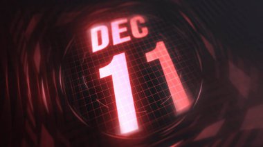 11 Aralık, Hud takvimi 4K 'da neon kırmızısı işareti var..