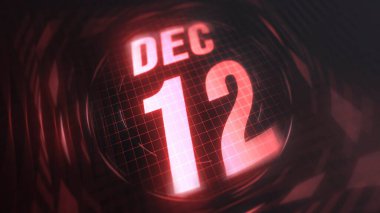 12 Aralık, Hud takvimi 4K 'da neon kırmızısı işareti var..