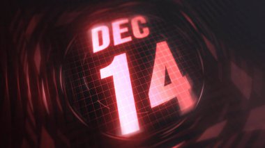 14 Aralık, Hud takvimi 4K 'da neon kırmızısı işareti var..