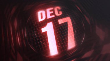 17 Aralık, Hud takvimi 4K 'da neon kırmızısı işareti var..