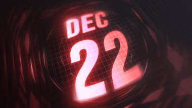 22 Aralık, Hud takviminde 4K 'da neon kırmızı tabela var..