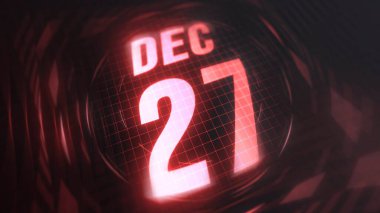 27 Aralık, Hud takviminde 4K 'da neon kırmızı tabela var..