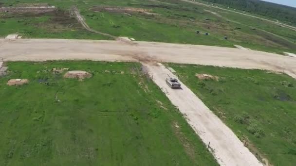 Rusya Nın Ukrayna Işgali Ağustos 2022 Askeri Tank Atışlarının Hava — Stok video