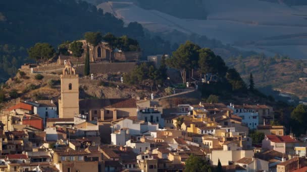 Vista Pequena Cidade Espanhola Polop Casas Sendo Construídas Lado Umas — Vídeo de Stock