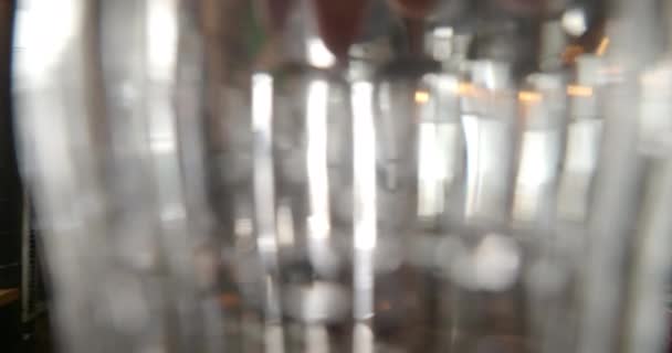Looking Cafe Glass Refraction View Interior Natural Electric Lights — Vídeo de Stock