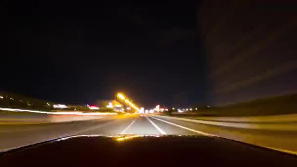 Motion Timelapse Speedy Night Drive Valencia Spain — Stock video