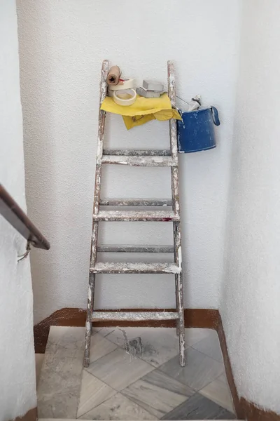 Foto Vertical Kit Reparación Que Consta Cubo Rodillo Cepillo Cinta — Foto de Stock