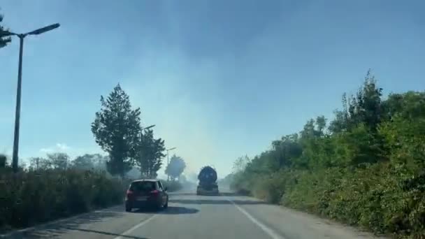 Фессалоники Греция Августа 2017 Года Время Обширных Летних Лесных Пожаров — стоковое видео