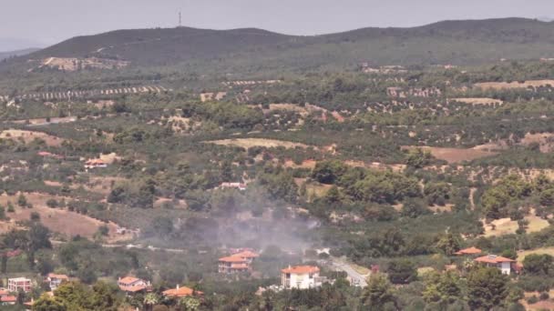 Θεσσαλονικη Ελλαδα Ιουλιου 2023 Αεροφωτογραφία Δάσος Άγριας Φωτιάς Στην Ελλάδα — Αρχείο Βίντεο