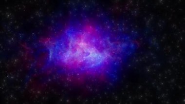 Yıldız dolu uzay ve nebula gösteren CG animasyonu. Herhangi bir projeye merak ve hayranlık katar.