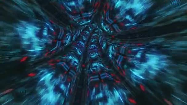 Podróż Przez Futurystyczny Tunel Stworzony Dzięki Komputerowej Animacji Zapętlone Wideo — Wideo stockowe