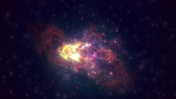 Bilgisayar Animasyonu Evrende Bir Nebula Olduğunu Gösteriyor Nebulanın Renklerini Desenlerini — Stok video