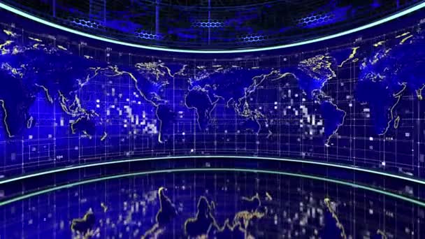 Dönen Dünya Haritasının Animasyonu Herhangi Bir Projeye Küresel Perspektif Ekler — Stok video