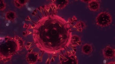 Virüs detaylarını gösteren UHD CG animasyonu, görsel olarak çarpıcı ve eğitici.