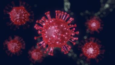 CG animasyon Covid-19 virüsünün detaylarını gösteriyor. Görsel olarak çarpıcı ve eğitici. Belgeseller ve eğitim videoları için elverişli.