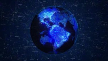 Gelecekteki Dünya hologramını gösteren CG animasyonu. Projelere yenilik ve teknoloji eklemek için ideal.