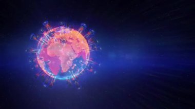 Gelecekçi bir HUD küresinin CG animasyonu, herhangi bir projeye karmaşıklık ve modernlik ekler.